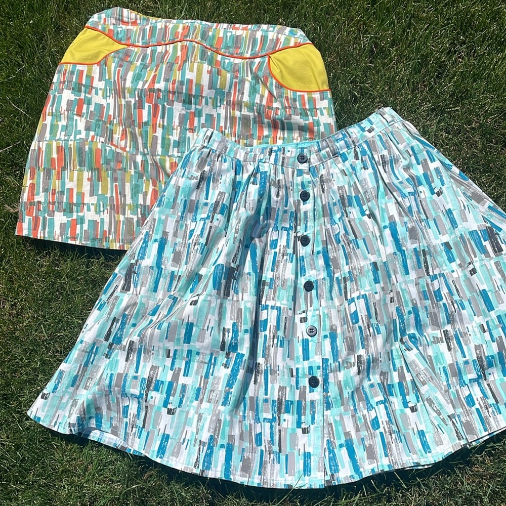 Handmade mini mod skirt and button up skirt size 4-6